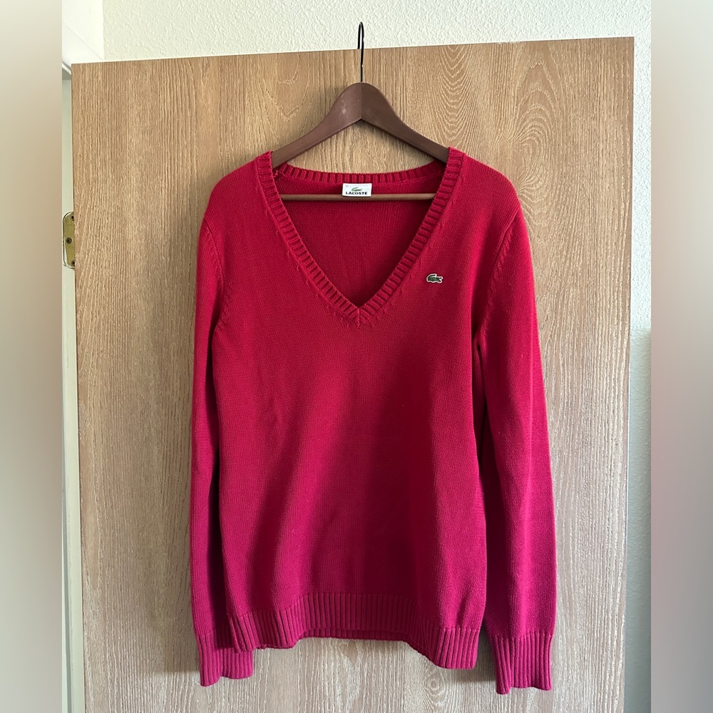 Lacoste Cotton Woven Women’s Sweater, size 42 EU/size 10 US